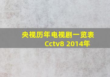 央视历年电视剧一览表Cctv8 2014年